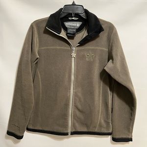 Rossignol fleece jacket sz M EUC green and black. Full zip up. Woman ski